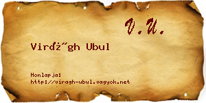 Virágh Ubul névjegykártya